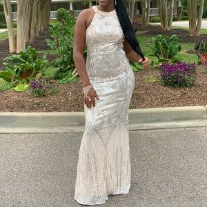 Sleeveless Prom Sequin Dress